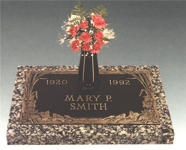 Flat Headstone Single Bronze 1992