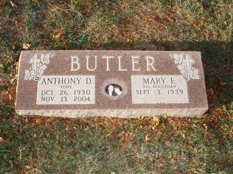 Flat Tombstone Double Granite Butler