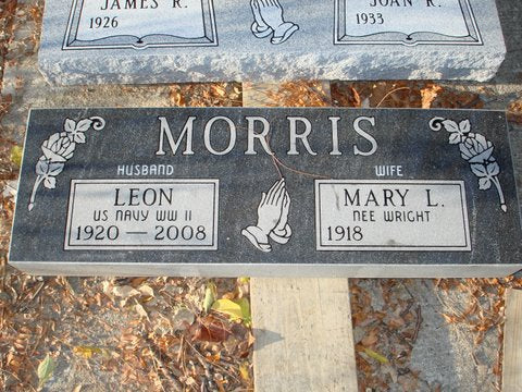 Flat Tombstone Double Granite Morris