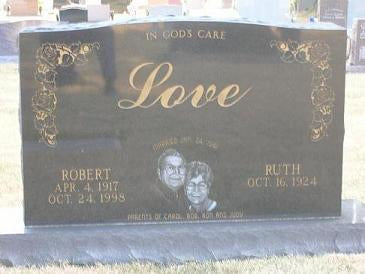 Upright Double Headstone Love