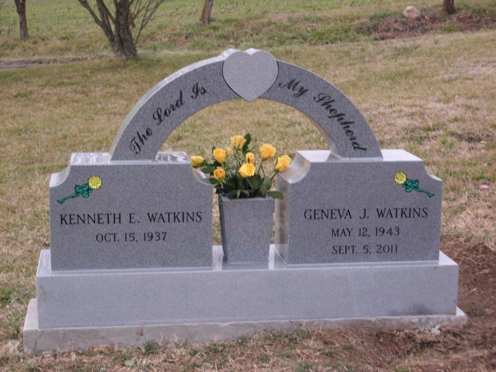 Upright Double Headstone  Rainbow