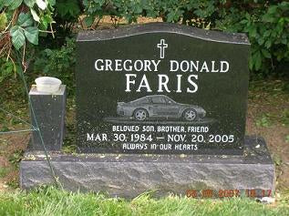 Upright Tombstone Single Greg