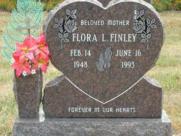 Upright Tombstone Single Large Heart double